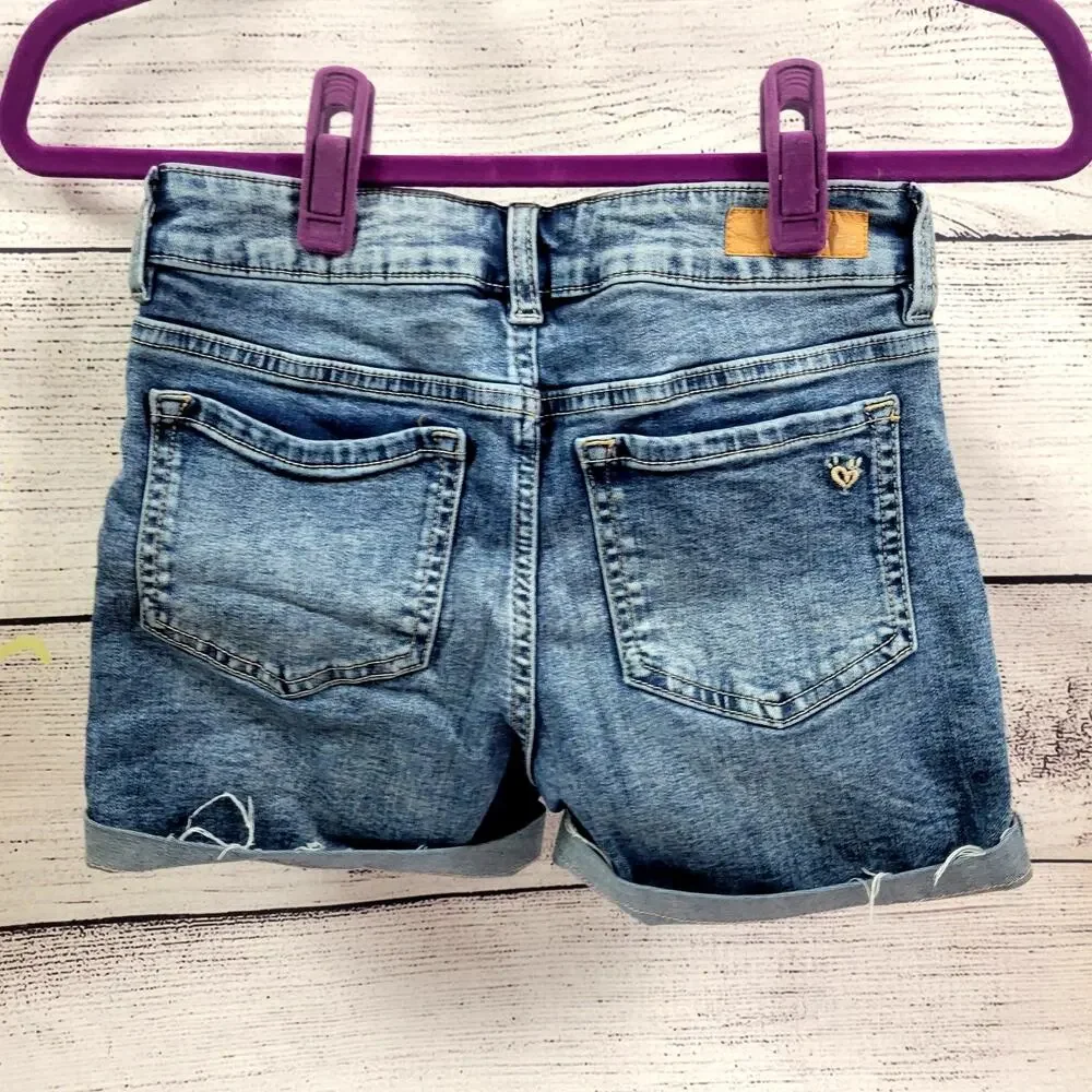 Justice Girls Denim Midi‎ Medium Wash Shorts Size 14